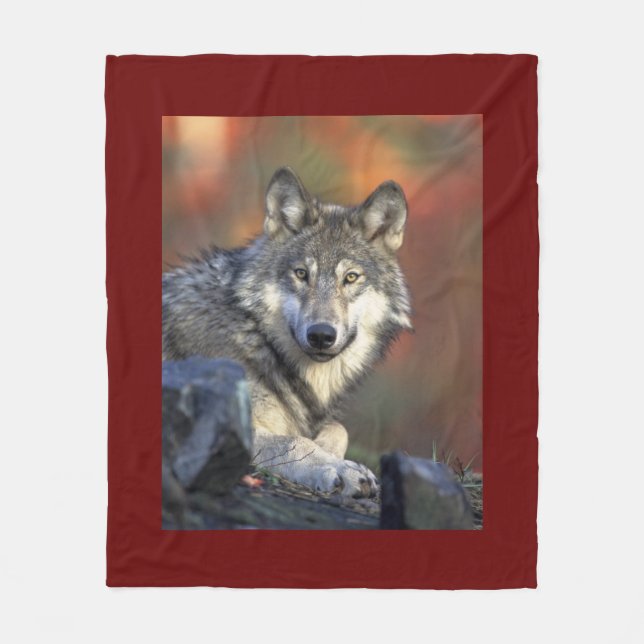 Wolf Wisdom Fleece Blanket (Front)
