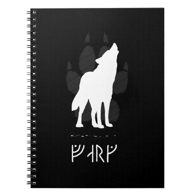 Wolf with viking runes notebook (Front)