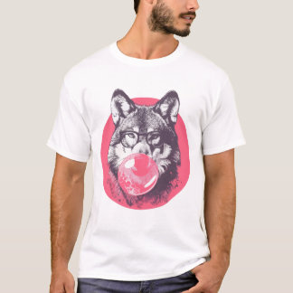 Wolf withbglasses an bubble gum T-Shirt