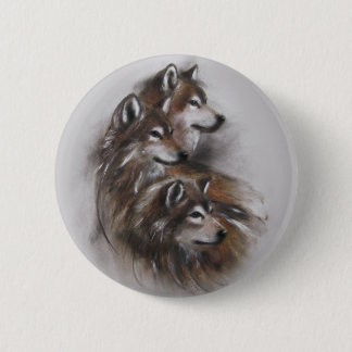 wolf wolves animals,wildlife,wildlife art,nature, 6 cm round badge