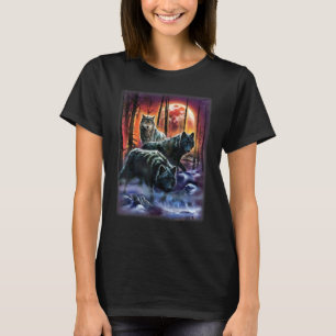 Wolf Wolves Family Moon Animal Dog T-Shirt