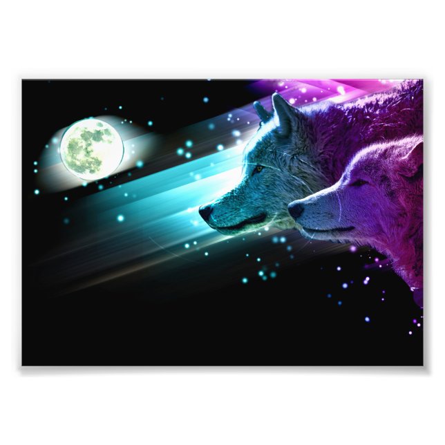 Wolf, Wolves Moon, Moonlight. Spirit Animal Photo Print (Front)