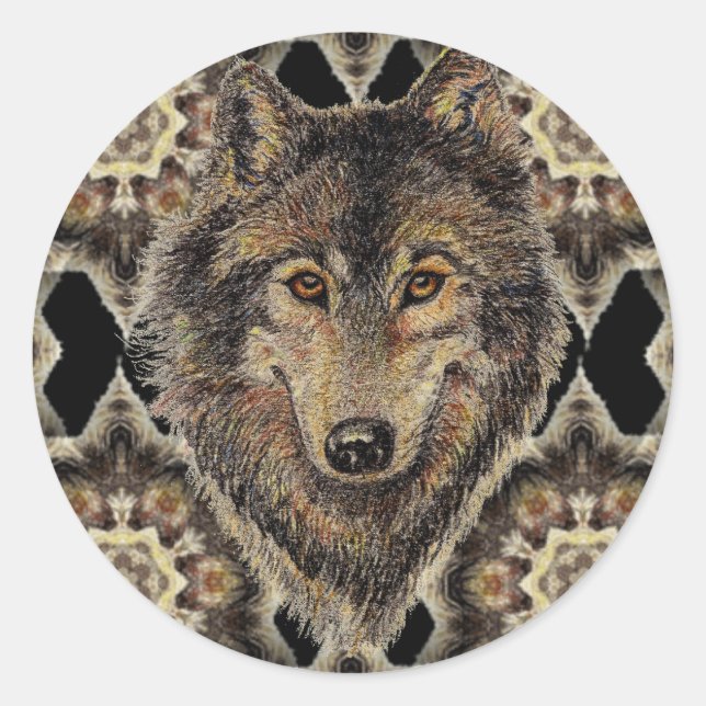 Wolf, Wolves, Wild Animal, Nature, Classic Round Sticker (Front)