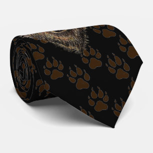 Wolf, Wolves Wild Animal Tracks Footprints Tie