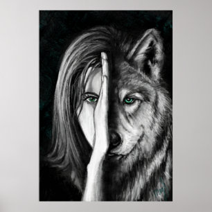 Wolf Woman - Emotion Poster Print - Painting Art