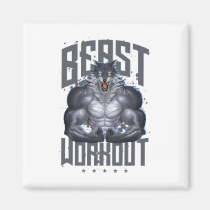 Wolf Workout Beast Gym Fitness Bodybuilding Muscle Magnet