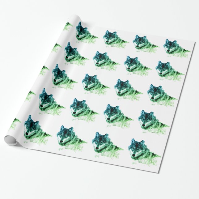 Wolf Wrapping Paper (Unrolled)