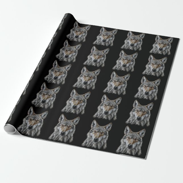 Wolf Wrapping Paper (Unrolled)