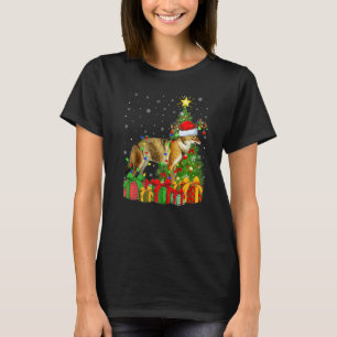 Wolf  Xmas Holiday Santa Wolf Christmas Tree T-Shirt