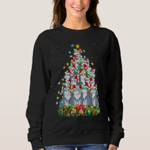 Wolf Xmas Lights Santa Wolf Christmas Tree Sweatshirt