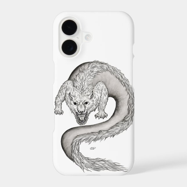 Wolfdragon black and white design iPhone case (Back)