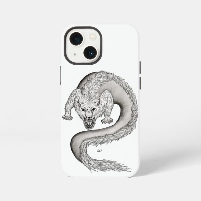 Wolfdragon black and white design iPhone case (Back)