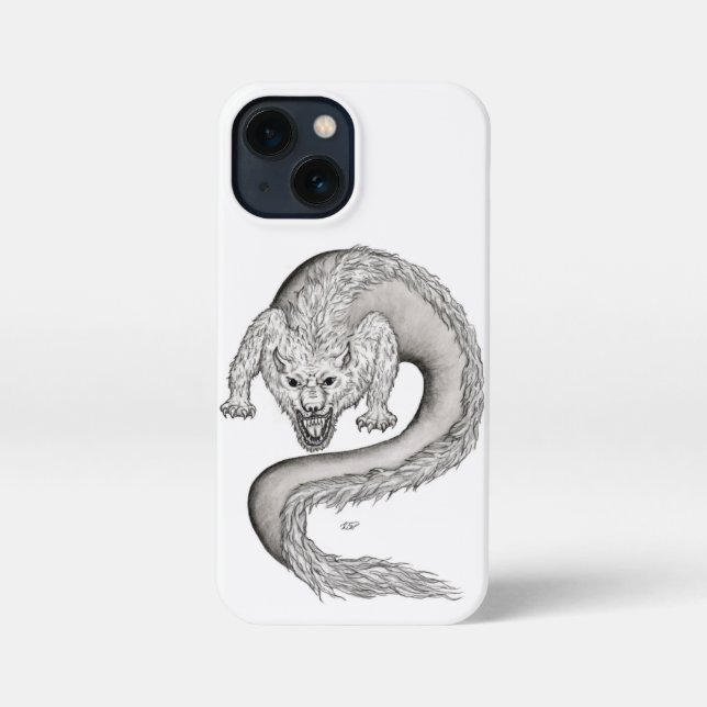 Wolfdragon black and white design iPhone case (Back)