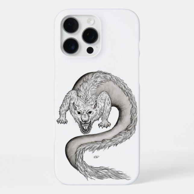 Wolfdragon black and white Design iPhone Case (Back)