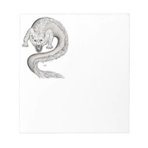 Wolfdragon black and white design notepad