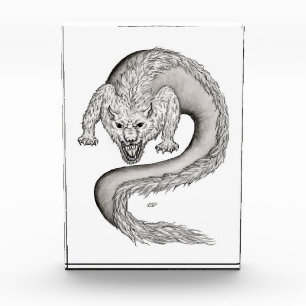 Wolfdragon black and white design photo block