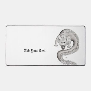Wolfdragon , Wolf and Dragon, mix-Creature Desk Mat
