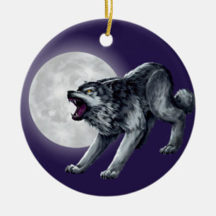 Wolfe's Wolf Ceramic Ornament