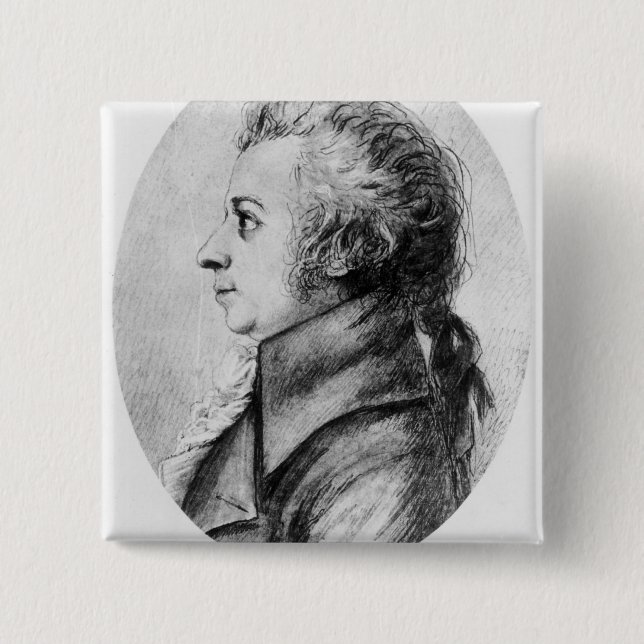 Wolfgang Amadeus Mozart 15 Cm Square Badge (Front)