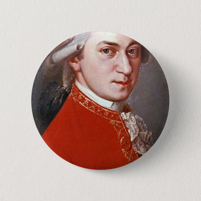 Wolfgang Amadeus Mozart 6 Cm Round Badge (Front)