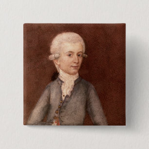 Wolfgang Amadeus Mozart, c.1780 15 Cm Square Badge