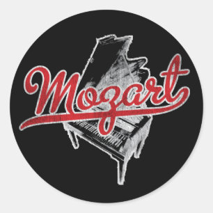 Wolfgang Amadeus Mozart Classic Round Sticker