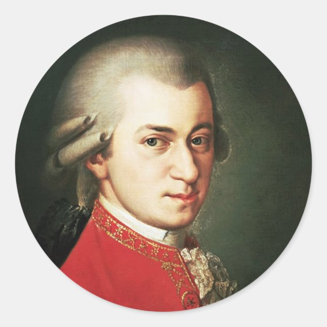 Wolfgang Amadeus Mozart Classic Round Sticker (Front)