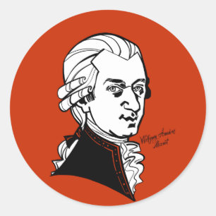 Wolfgang Amadeus Mozart Classic Round Sticker