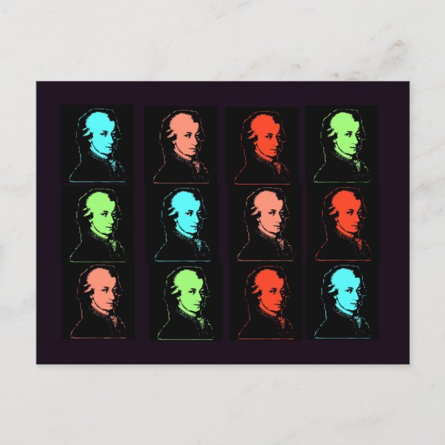Wolfgang Amadeus Mozart Collage Postcard (Front)