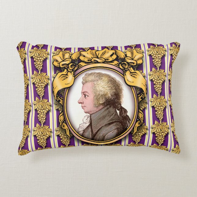 Wolfgang Amadeus Mozart Decorative Cushion (Front)