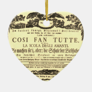♥ Wolfgang Amadeus Mozart Herz Oper Cosi fan tutte Ceramic Ornament