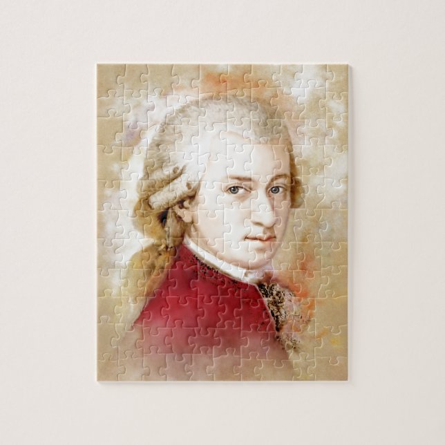 Wolfgang Amadeus Mozart im Aquarell Stil Jigsaw Puzzle (Vertical)