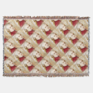 Wolfgang Amadeus Mozart im Aquarell Stil Throw Blanket