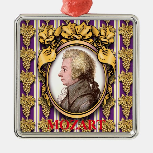 Wolfgang Amadeus Mozart Metal Tree Decoration (Front)
