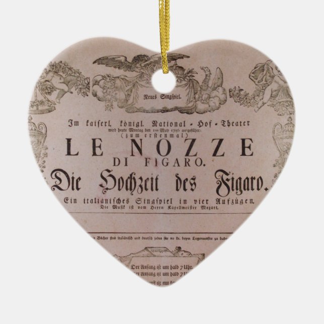 ♥ Wolfgang Amadeus Mozart Oper Le nozze di Figaro Ceramic Ornament (Front)