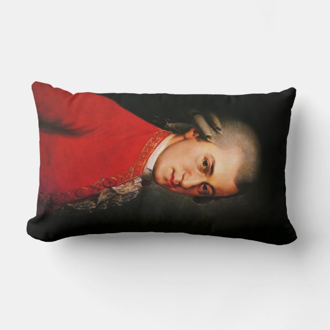 Wolfgang Amadeus Mozart portrait Lumbar Cushion (Front)