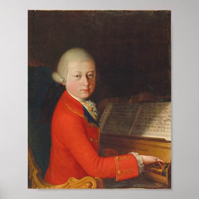 Wolfgang Amadeus Mozart Portrait Young Poster (Front)