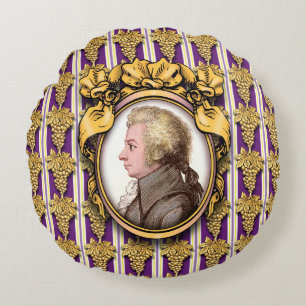 Wolfgang Amadeus Mozart Round Cushion