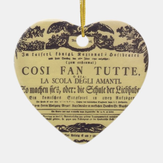 ♥ Wolfgang Amadeus Mozart shabby – Cosi fan tutte Ceramic Ornament (Front)