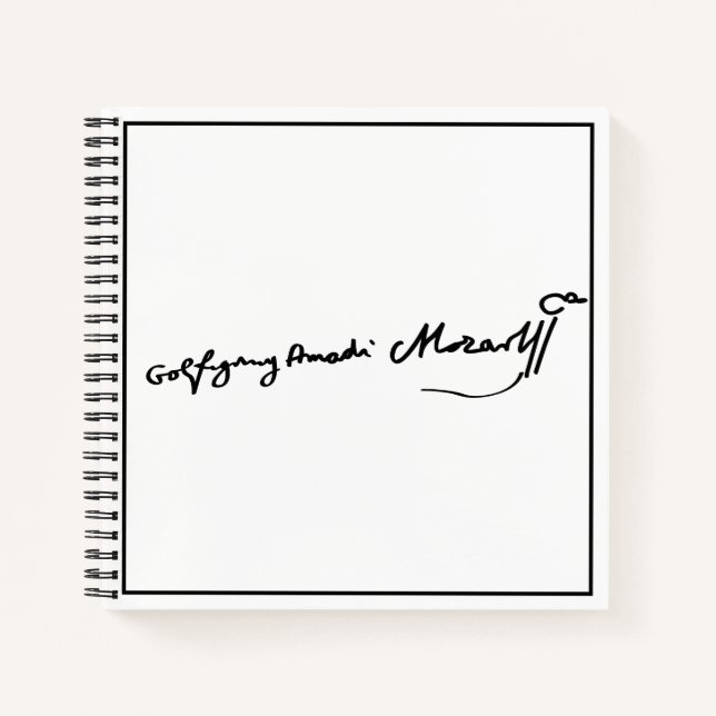 Wolfgang Amadeus Mozart signature Notebook (Front)