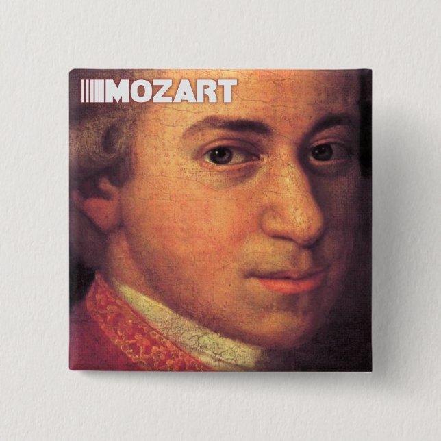 Wolfgang Amadeus Mozart Stuff 15 Cm Square Badge (Front)