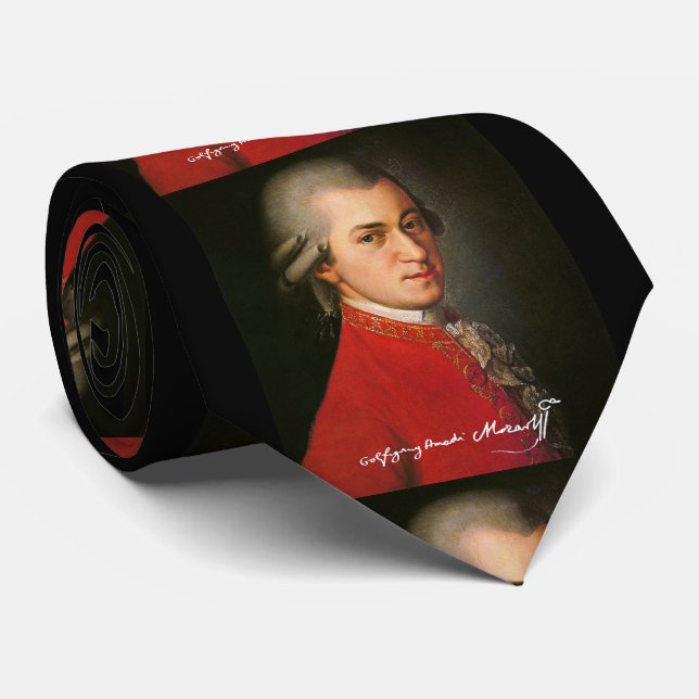 Wolfgang Amadeus Mozart Tie (Rolled)