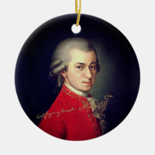 Wolfgang Amadeus Mozart with signature Ceramic Ornament