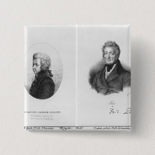 Wolfgang Amedeus Mozart and Ferdinando Paer 15 Cm Square Badge