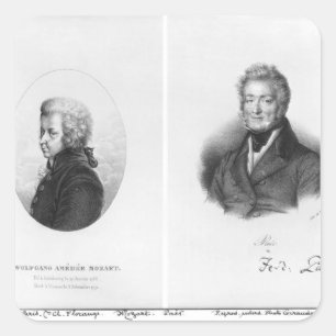 Wolfgang Amedeus Mozart  and Ferdinando Paer Square Sticker