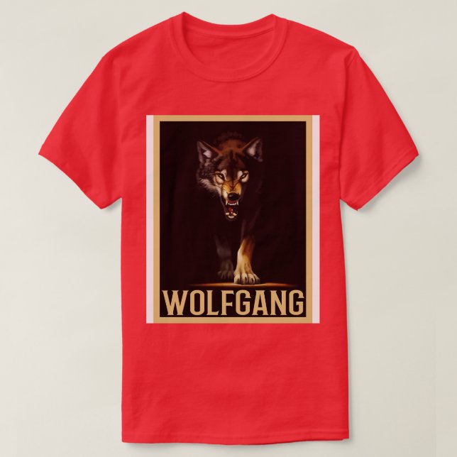 Wolfgang Wolf Outfit On The Name Day With Name 4 T-Shirt (Design Front)