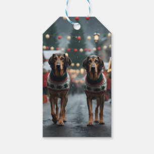 Wolfhound Dogs Christmas Snow Holiday Gift Tags
