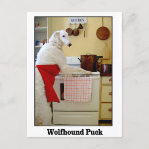 Wolfhound Puck Postcard