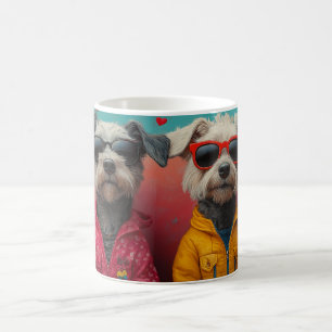 Wolfhound with Heart Roses Valentine's Day Coffee Mug