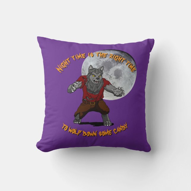 Wolfing down candy Pillow (Front)